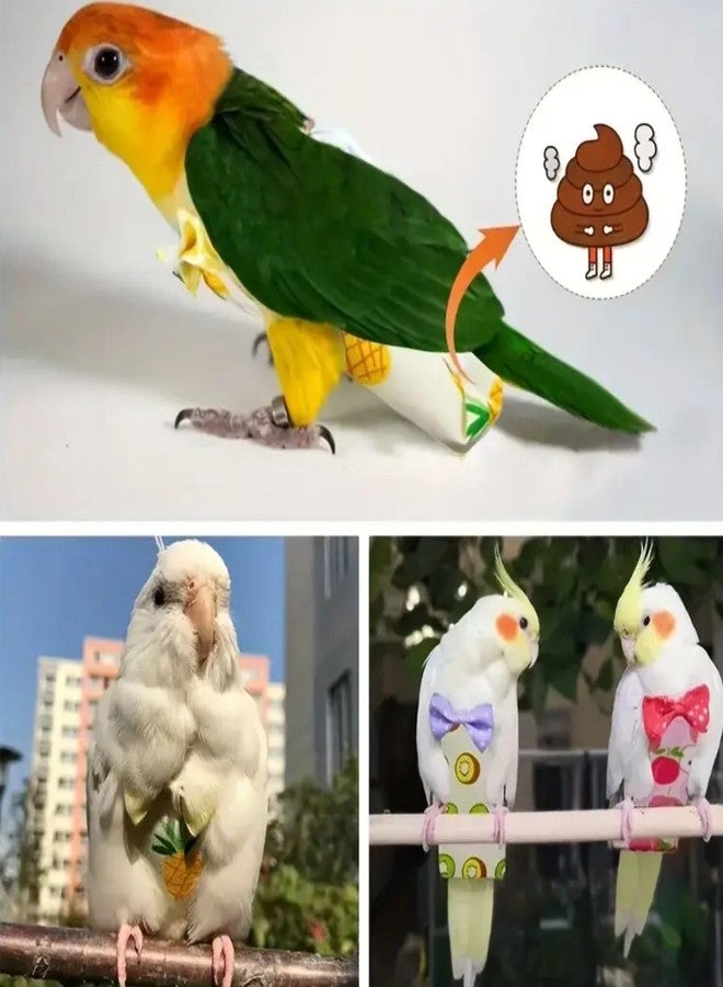 حفاضات طيور قابلة للتعديل من VAYINATO® (قطعتان، لون الموز) للببغاوات، والبادجي، وببغاوات الشمس، واللوري، والطيور الصغيرة | نسيج ناعم يسمح بمرور الهواء، يوفر ملاءمة محكمة أثناء الطيران والاستخدام على الأرض | سهولة التنظيف، للحفاظ على صحة الطيور - Image 2